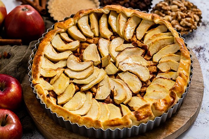 Tarta de manzana con crema de vainilla