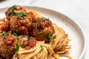 Receta espaguetis albóndigas cerdo ecológico